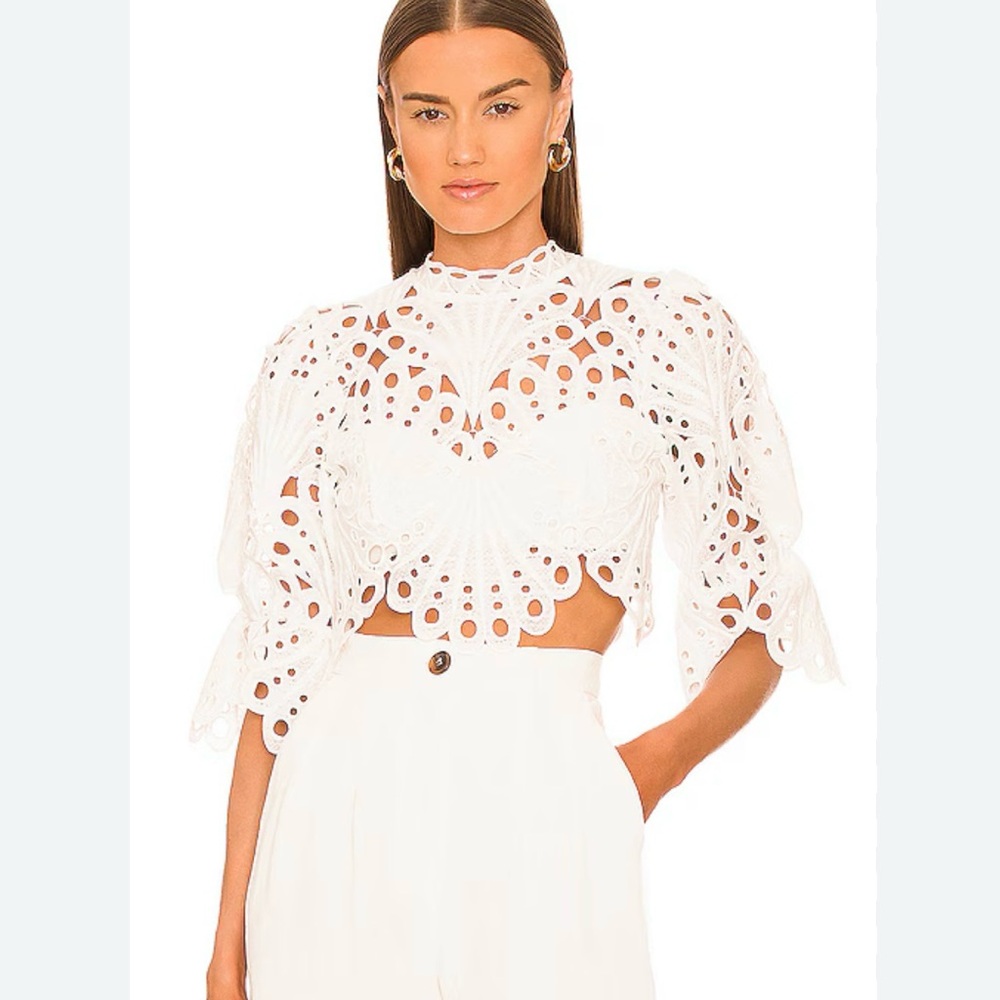 Elegant White Lace Women's Top